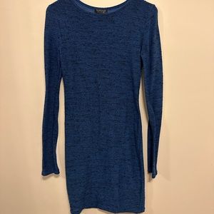Blue Long Sleeve Bodycon Topshop Dress